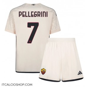 AS Roma Lorenzo Pellegrini #7 Seconda Maglia Bambino 2023-24 Manica Corta (+ Pantaloni corti)